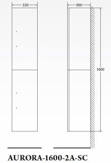 Шкаф-колонна BelBagno правосторонний 160x33см Bianco Opaco AURORA-1600-2A-SC-BO-P-R